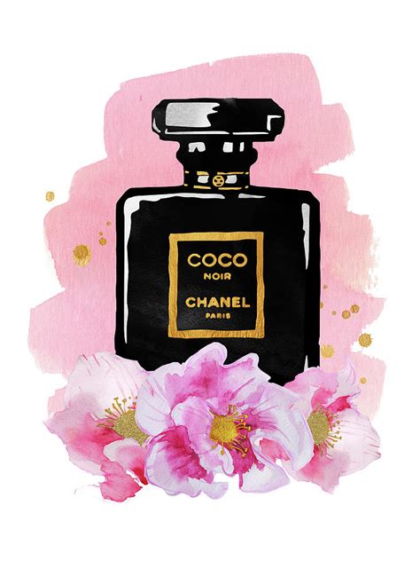 coco chanel watercolor bottle art.